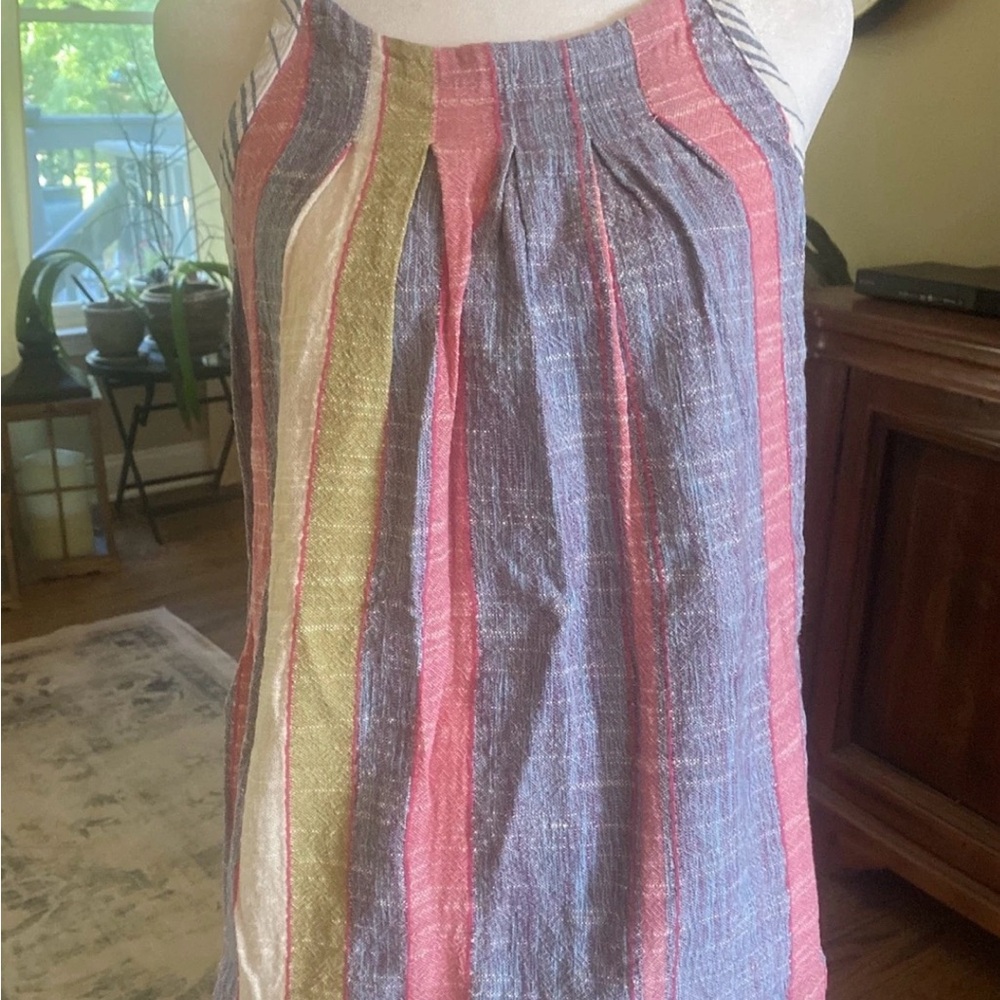 Anthropologie Sleeveless Summer Top Krisha Striped Shirt